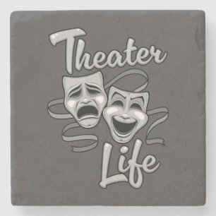 Porta-copo De Pedra Máscaras de Comédia e Tragédia da Vida em Teatro