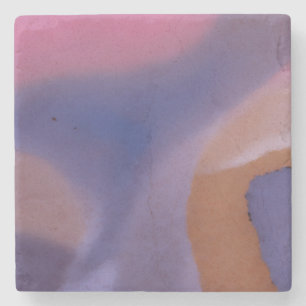 Porta-copo De Pedra “Mauve Mirage Flow” – Abstrato Rosa Azul Pêssego