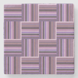 Porta-copo De Pedra Mauve stripes weave pattern