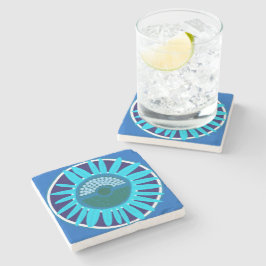 Porta-copo De Pedra Mazipoodles Sunflower Sunshine: Blue 1