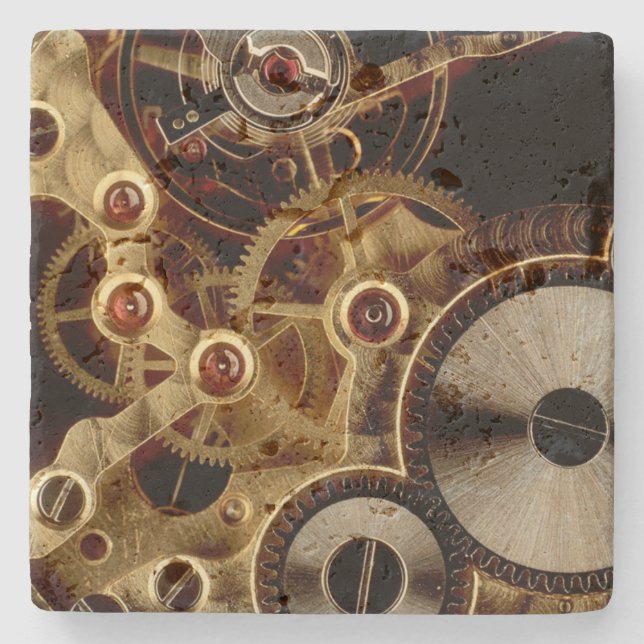 Porta-copo De Pedra Mecanismo antigo do relógio (Frente)