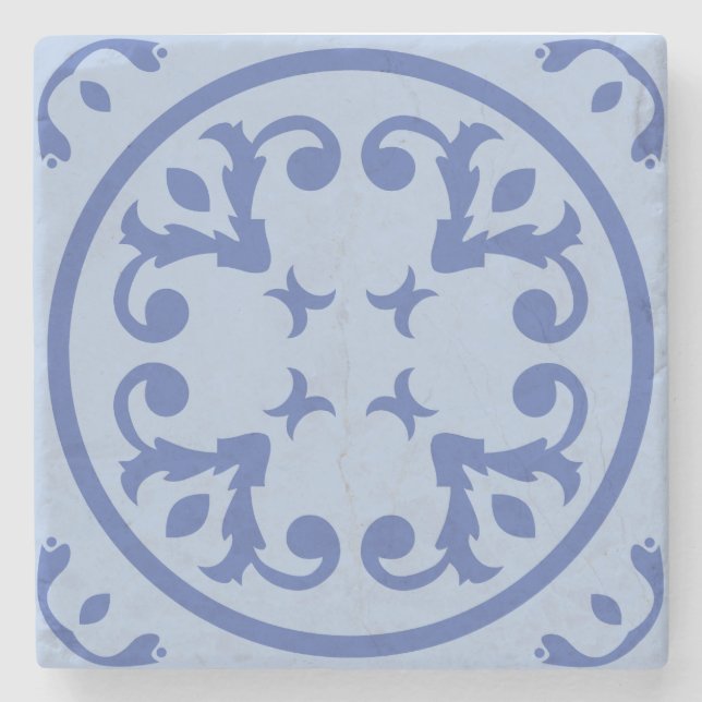 Porta-copo De Pedra Medallion Scroll (Frente)