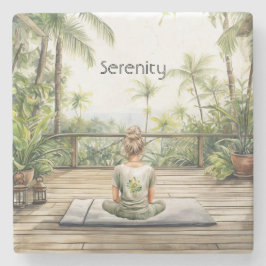 Porta-copo De Pedra Meditação Yoga Serenidade Feminino