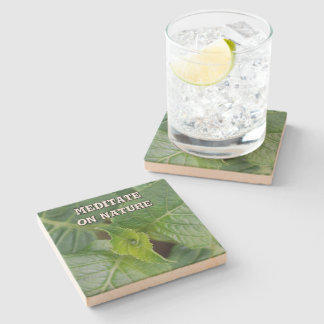 Porta-copo De Pedra Méditer sur la nature feuille printemps photo vert