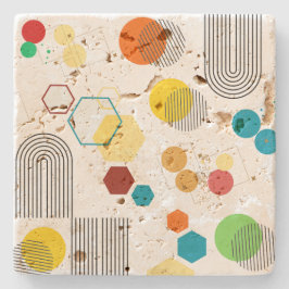 Porta-copo De Pedra Meio século geométrico Laranja Verde moderno