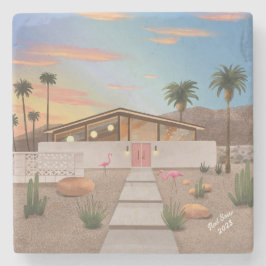 Porta-copo De Pedra Meio século Modern Flamingo House