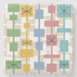 Porta-copo De Pedra Meio século Moderno Geométrico Multicolor 1