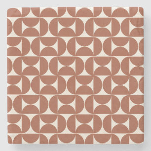 Porta-copo De Pedra Meio século moderno padrão Terracotta