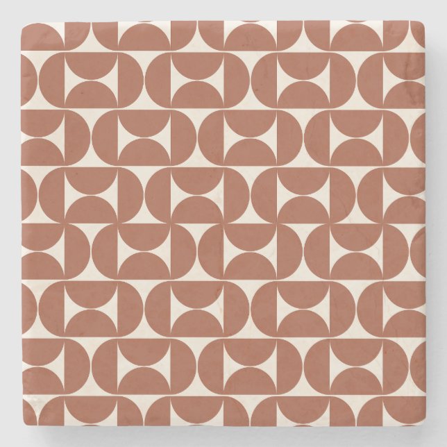 Porta-copo De Pedra Meio século moderno padrão Terracotta (Frente)