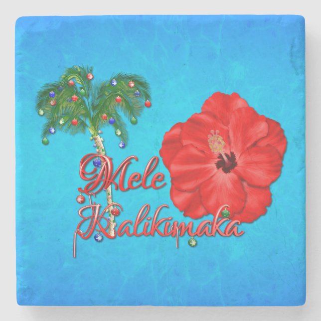 Porta-copo De Pedra Mele Kalikimaka (Frente)