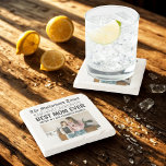 Porta-copo De Pedra Melhor Mãe Alguma Vez Personalizar Nome e Foto<br><div class="desc">Dê à mamãe o tratamento VIP com esta porta copos de pedra mármore personalizada, estilizada como um jornal vintage! Apresentando seu nome personalizado, sua foto favorita e o título lúcido "Melhor Mãe Nunca - Votada #1 por Suas Pessoas Favoritas", esta porta copos durável e decorativa adiciona um toque sincero a...</div>