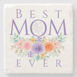 Porta-copo De Pedra Melhor Mãe Já Flores, Dia de as mães