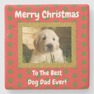 Porta-copo De Pedra Melhor Pai de Cachorro de Natal Foto de Pet
