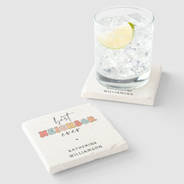 Porta-copo De Pedra Melhor Vizinho Retrospectivo Personalizado Nunca