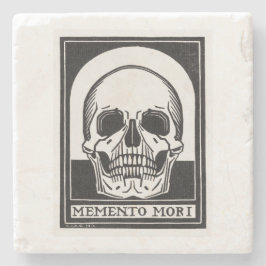 Porta-copo De Pedra Memento Mori Skull Art