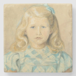 Porta-copo De Pedra Menina Bonita Com Cabelo Louro