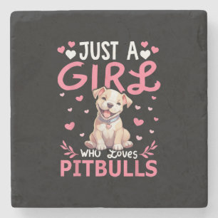 Porta-copo De Pedra Meninas De Cachorro Pitbull Mulheres Apenas Uma Me