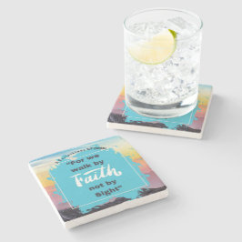 Porta-copo De Pedra Mensagem de fé - 2 Corinthians 5-7 - Porta copos d