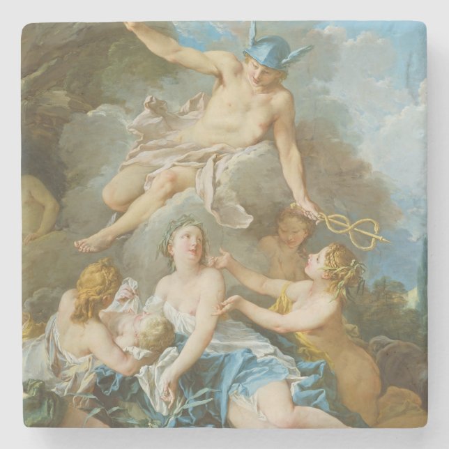 Porta-copo De Pedra Mercúrio confiando a criança Baccus às Ninfas (Frente)