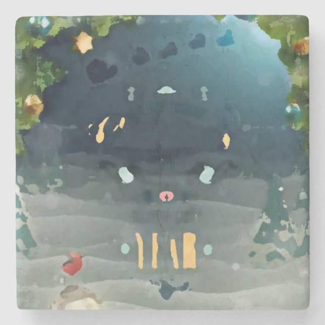 Porta-copo De Pedra Merry christmas_bird_coaster (Frente)