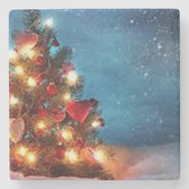 Porta-copo De Pedra Merry christmas _coaster (Frente)