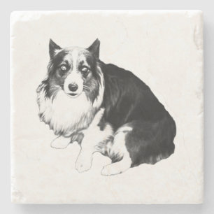 Porta-copo De Pedra Mesa silenciosa, Calm Corgi