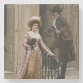 Porta-copo De Pedra Meu vizinho de porta próxima (Casal flertando) (Be