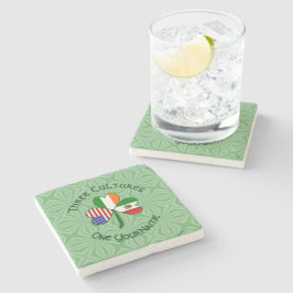 Porta-copo De Pedra Mexicano Irish American Flag Shamrock Personalizad