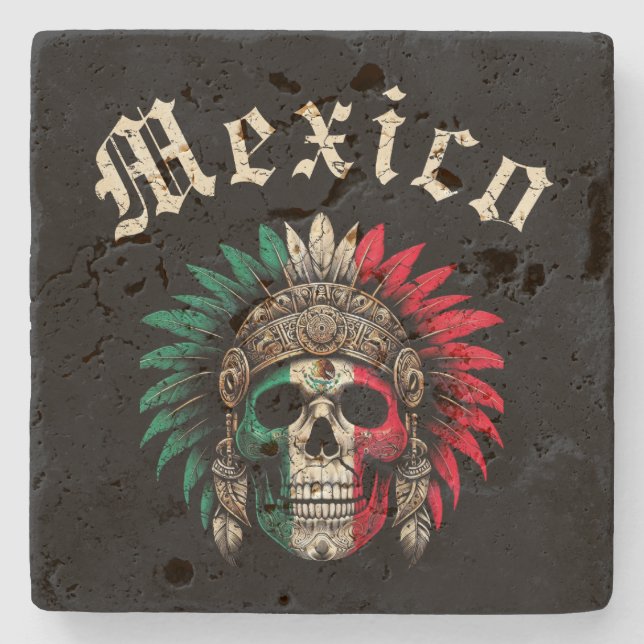 Porta-copo De Pedra México Aztec (Frente)