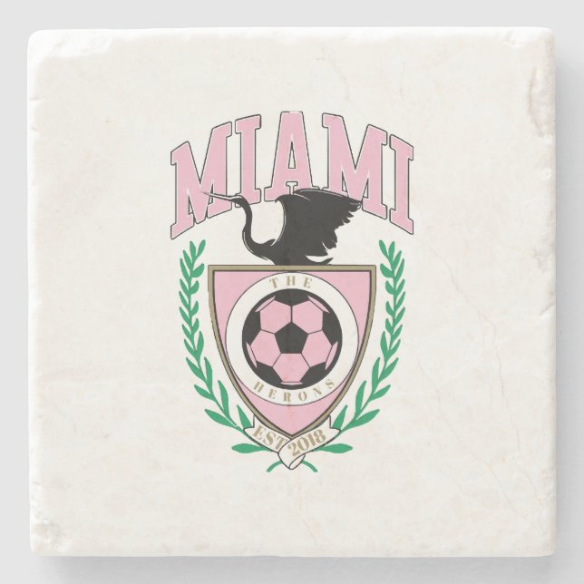 Porta-copo De Pedra Miami Futebol Varsity Estilo  (Frente)
