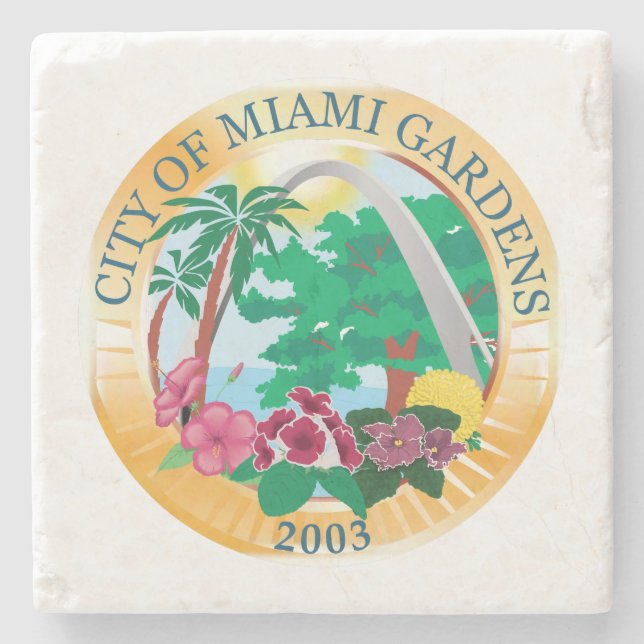 Porta-copo De Pedra Miami Gardens (Flórida) (Frente)