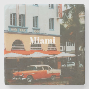 Porta-copo De Pedra Miami Ocean Drive Lembrança de Viagem