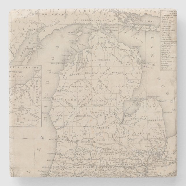 Porta-copo De Pedra Michigan 9 (Frente)