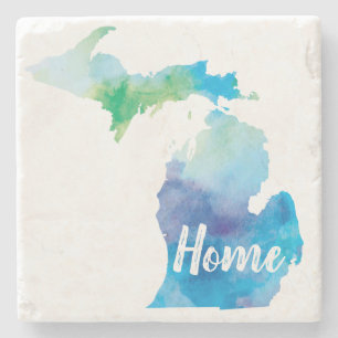 Porta-copo De Pedra Michigan é minha aguarela Home