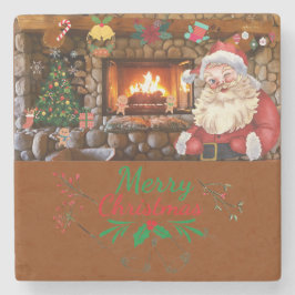 Porta-copo De Pedra Mikitiez classicwhitechristmas light jollyholly