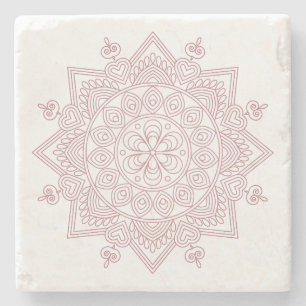 Porta-copo De Pedra Mindancy Mandala Design Portas copos