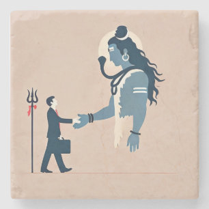 Porta-copo De Pedra minimalism image of an ordinary person greeting go