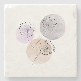 Porta-copo De Pedra Minimalist Dandelion Wishes Boho Neutral Warm