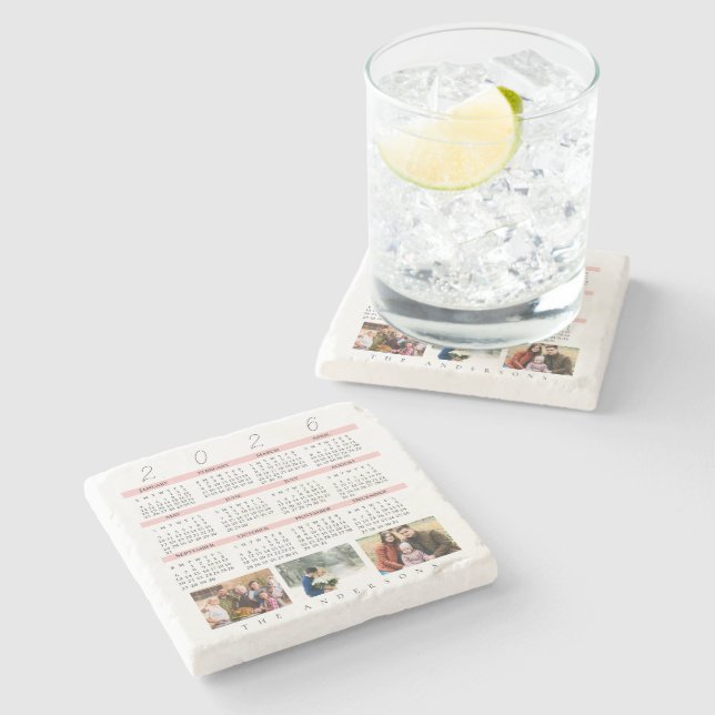 Porta-copo De Pedra Minimalist Photo 2026 Yearly Calendar Keepsake (Lateral)