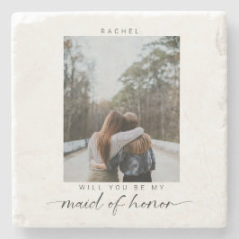 Porta-copo De Pedra Minimalista Você será minha Madrinha de casamento