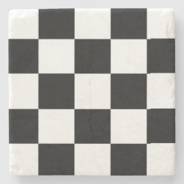 Porta-copo De Pedra Minimalista Xadrez Retro – Streetwear Monocromátic