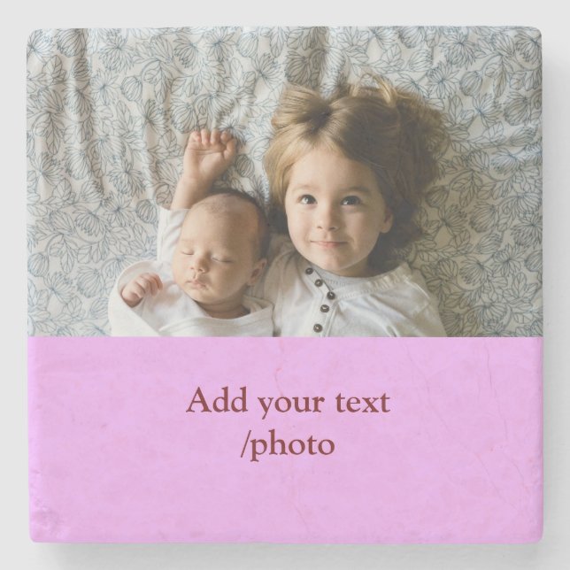 Porta-copo De Pedra Mínimo simples ADICIONAR SUA FOTO TEXTO NATAL S (Frente)