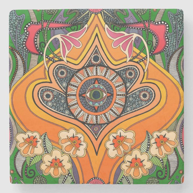 Porta-copo De Pedra MINNIE verde (Frente)