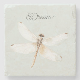 Porta-copo De Pedra Mint Dragonfly Dream