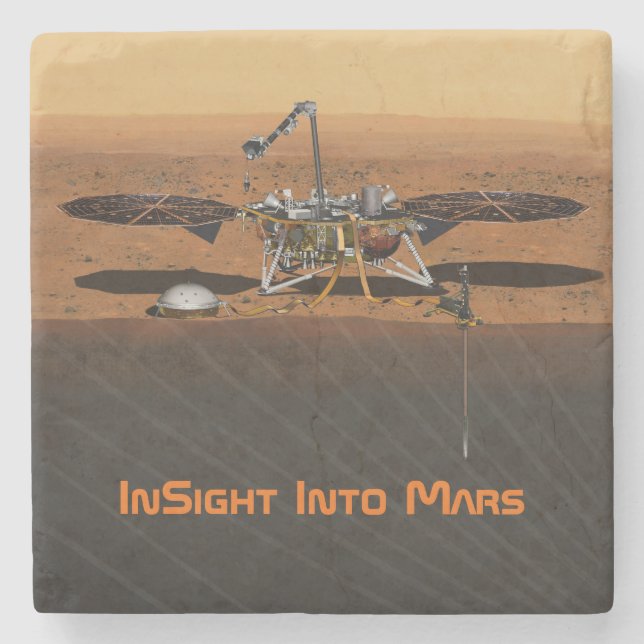 Porta-copo De Pedra Missão Lander InSight Mars (Frente)