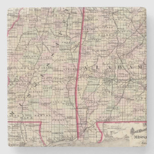 Porta-copo De Pedra Mississippi e Alabama