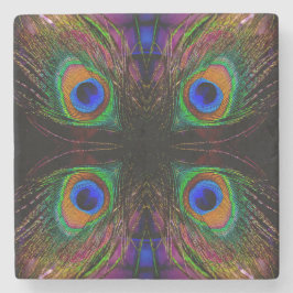 Porta-copo De Pedra Mod Peacock