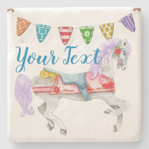 Porta-copo De Pedra Modelo de Carrossel Horse Personalizado