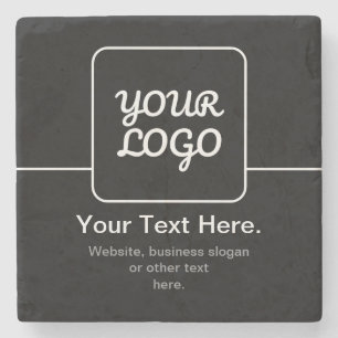 Porta-copo De Pedra Modelo Moderno para o Seu Logotipo   Preto & Branc