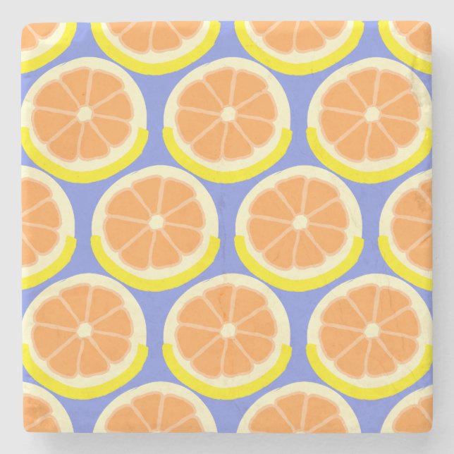 Porta-copo De Pedra Modern Citrus Slice Amalfi Coast (Frente)